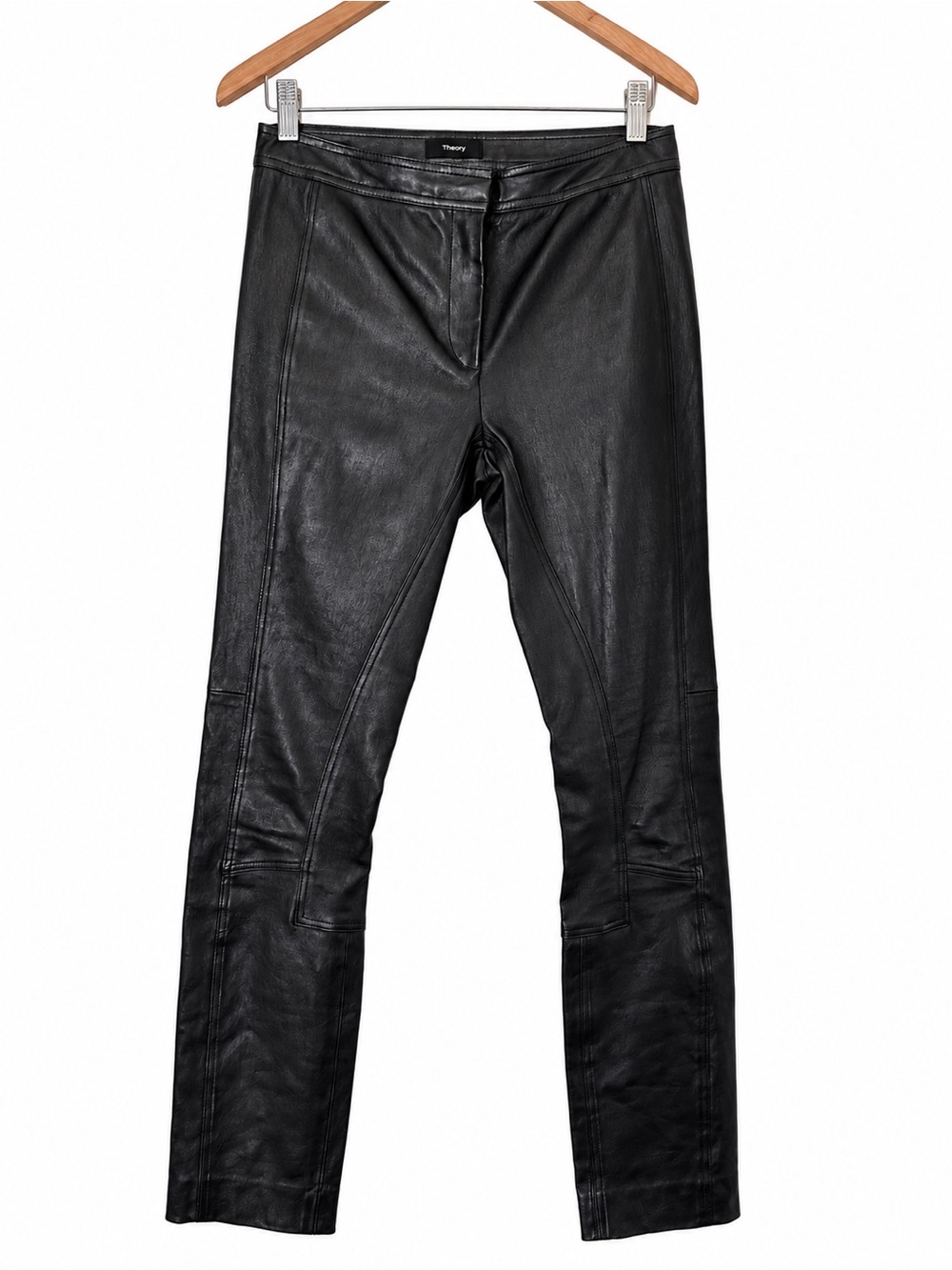 Theory Black Leather Bristol Pants